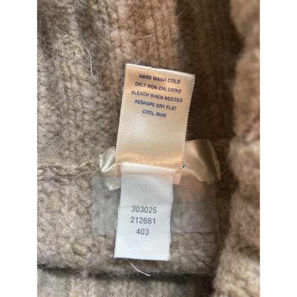 Old Navy XL Beige Wool Blend Ribbed Knit Turtleneck Sweater Chunky Cozy 90s Y2K - Picture 5 of 7